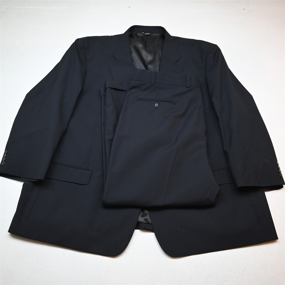 CM Gold Series 62R 42x29 Black Wool Mens Jacket Pants Suit